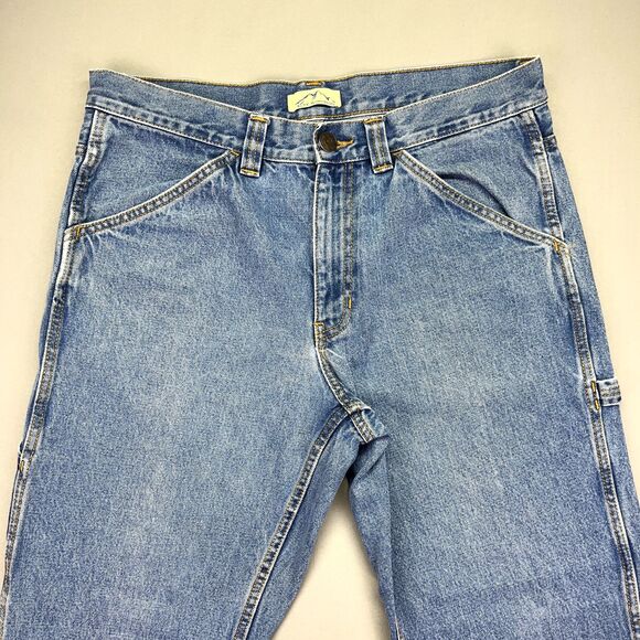 Blue Mountain Carpenter Jeans 100% Cotton Denim Men's‎ Tag Sz 34x30 Y2K Grunge - Picture 2 of 13